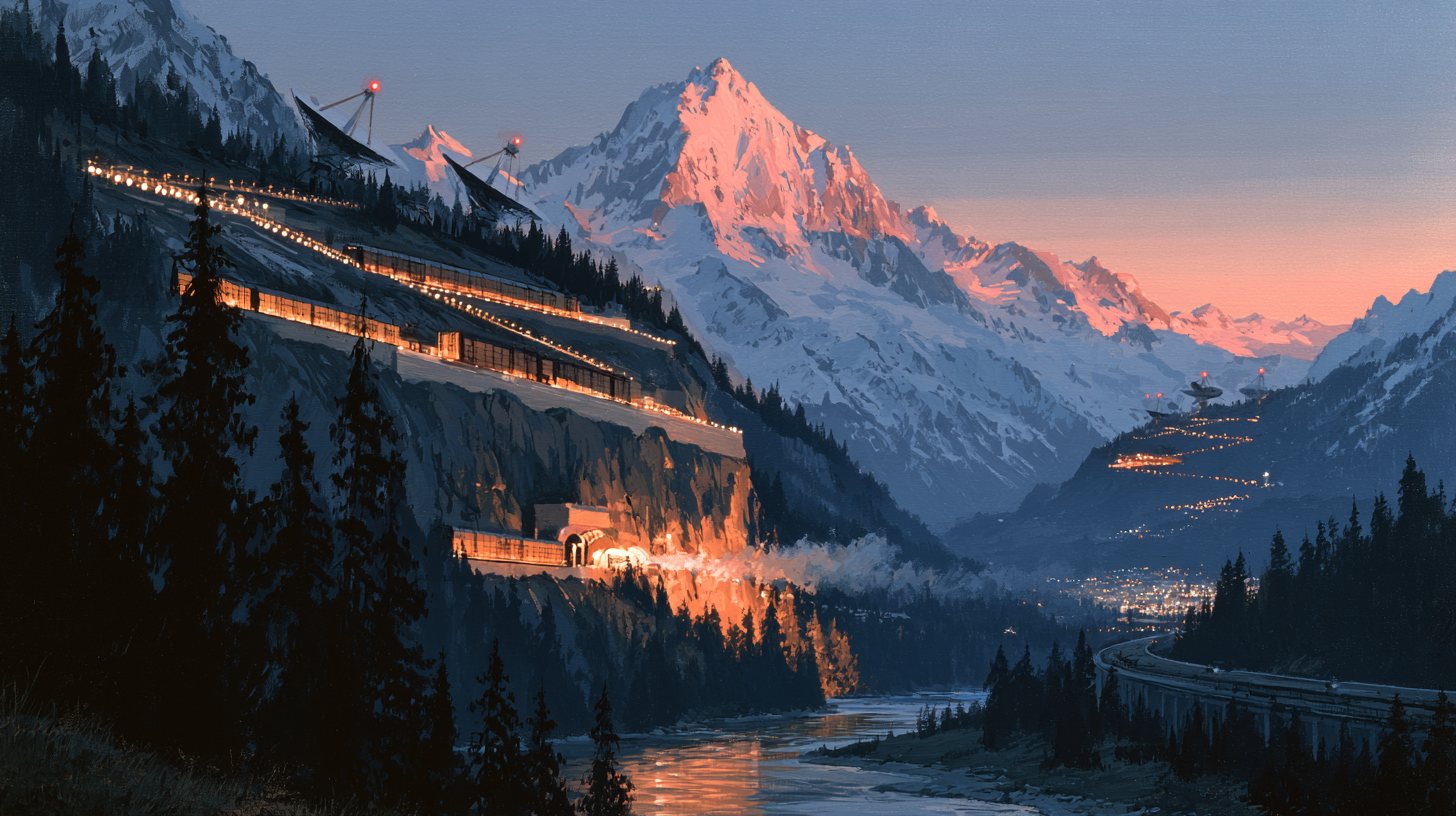 Concept visualization of a high-desert transmission and switching corridor